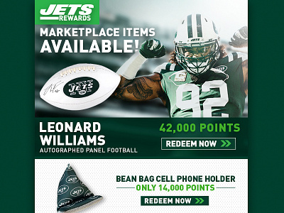 Jets Rewards design email football graphic design jets new york nfl nyj photography typography