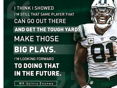 Quincy Quote design football graphic design jets new york new york jets nfl quote social media typography