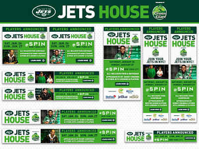 Jets House - Players advertising digital football new york new york jets nfl nyc social social media type typography