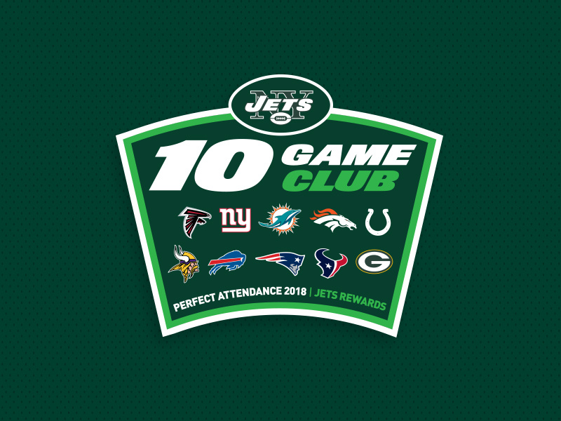 10 Game Club V2 nyc graphic design green jets typography football logo nfl nyj new york new york jets