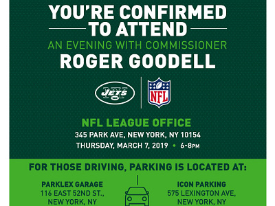 NFL INVITE digital email football graphic design new york new york jets nfl nyj typography