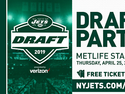 2019 Draft Party design digital draft graphic design jets new york new york jets nfl nyj social typography