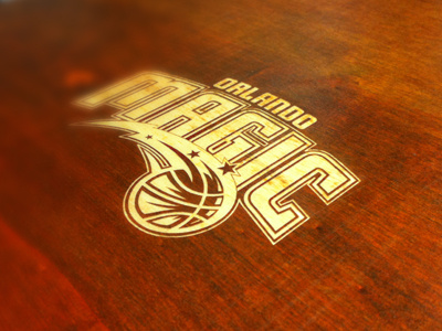Etched Logo branding brown etched invitation logo magic orlando orlando magic suitcase wood