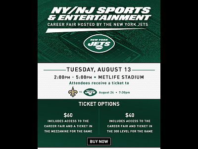 Career Fair design digital flyer football graphic design jets new york new york city new york jets nfl nyc