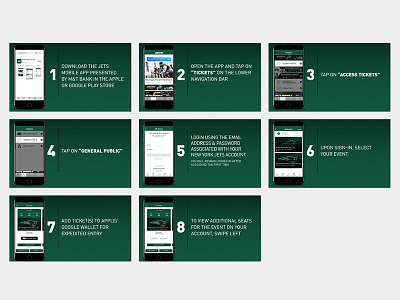Mobile Ticketing Screens design football graphic design jets mobile new york new york city new york jets nfl nyc nyj