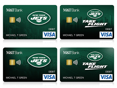 M&T Debit Cards design football graphic design jets logo new york new york city new york jets nfl nyc nyj print