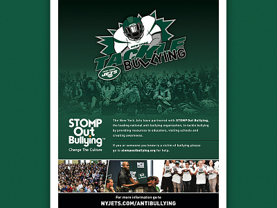 Stomp Out Bullying Yearbook Ad design graphic design jets new york city new york jets nyc nyj print typography