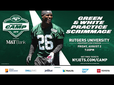 Green and White design football graphic design jets new york new york city new york jets nfl nyc training camp typography