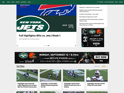 JETS VS BROWNS MATCHUP BANNERS