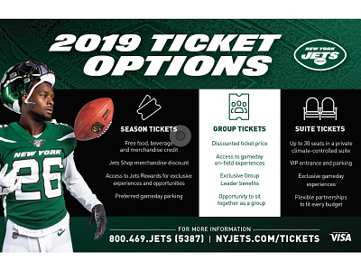 2019 Ticket Options design football graphic design jets new york new york city new york jets nfl nyc print tickets