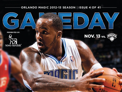 Gameday Cover Nov. 13 amway center basketball big baby blue cover design fl florida gameday glen davis graphic design magazine magic nba orlando orlando magic print