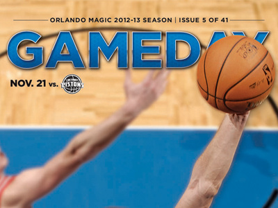 Gameday Cover Nov. 21 basketball blue cover design fl gameday graphic design magazine magic nba orlando orlando magic print