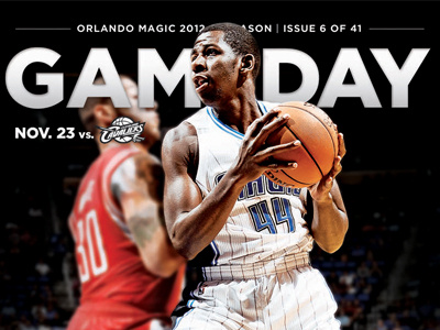 Gameday Cover Nov. 23 basketball blue cover design fl gameday graphic design magazine magic nba orlando orlando magic print