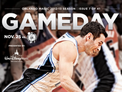 Gameday Cover Nov 25 basketball blue boston celtics cover design fl gameday graphic design jj redick magazine magic nba orlando orlando magic print