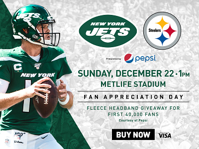 JETS VS STEELERS design graphic design jets new york new york city new york jets nfl nyc nyj social media typogrsphy