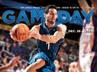 Gameday Dec. 26 basketball blue cover design fl gameday graphic design hornets jj redick magazine magic nba new orleans nola orlando orlando magic print