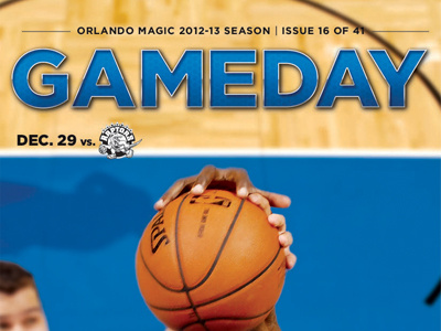 Gameday Dec. 29 basketball blue cover design fl gameday graphic design magazine magic nba orlando orlando magic print raptors