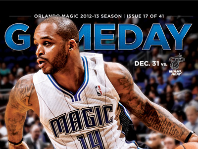 Gameday Dec. 31 basketball blue cover design fl gameday graphic design magazine magic nba orlando orlando magic print