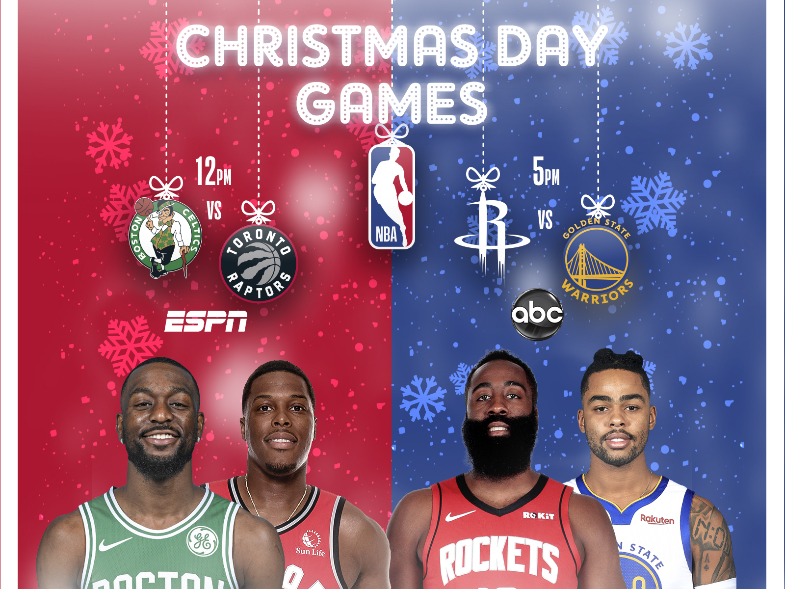 NBA CHRISTMAS DAY by Justin Garand on Dribbble