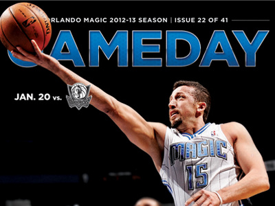 Gameday Jan. 20 basketball blue cover design fl gameday graphic design magazine magic nba orlando orlando magic print