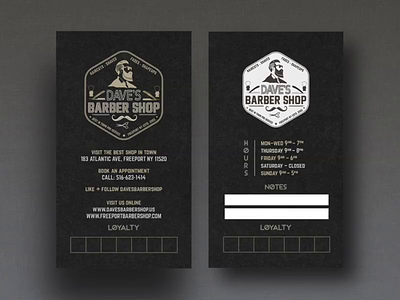 Daves Barber Shop Logo + Business Card animation barbershop branding business card logo presentation print tumult hype