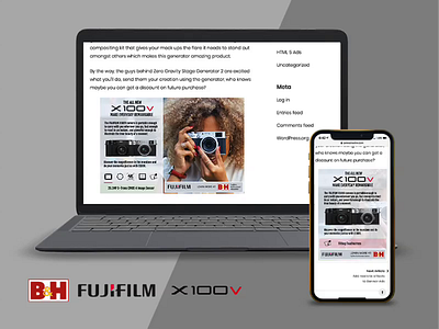 B&H | Fujifilm X100v HTML5 Responsive Ad 3d advertising affiliate portal aftereffects animation bhphoto dff fujifilm x100v rotato tumult hype