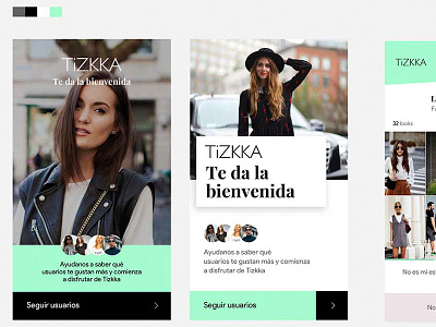 TiZKKA mobile onboarding app experience fashion mobile ux