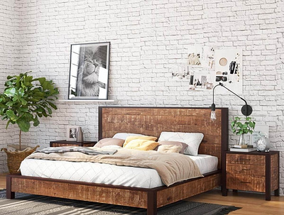 Giuong go chan thap Vintage bed bedding bedroom giường gỗ giường ngủ wood bed