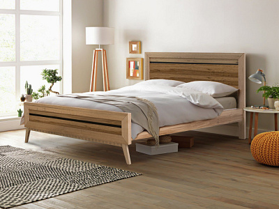 Giường gỗ tự nhiên tân cổ điển bed bedroom giường gỗ giường ngủ wood bed