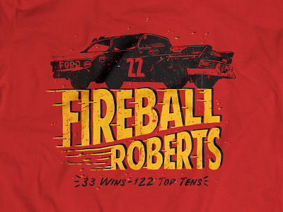 Fireball Roberts doublestruck designs fireball roberts illustration nascar classic stock car racing vintage