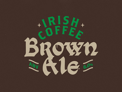 Irish Coffee Brown Ale beer black abbey branding doublestruck designs logo nashville rock bottom