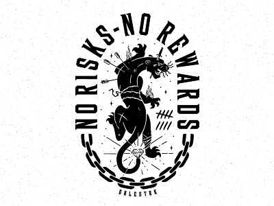 No Risks - No Rewards black and white coming soon doublestruck designs graphic design panther screen printing