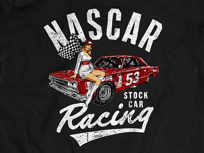 Nascar Pinup apparel double struck doublestruck designs graphic design merch nascar speed stock car racing vintage