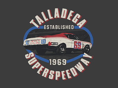 Talladega Superspeedway 69 classic doublestruck designs graphic design illustration nascar stock car racing vintage