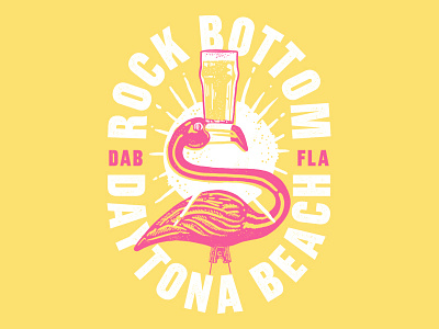 Rock Bottom Flamingo craft beer daytona beach doublestruck designs flamingo graphic design rock bottom