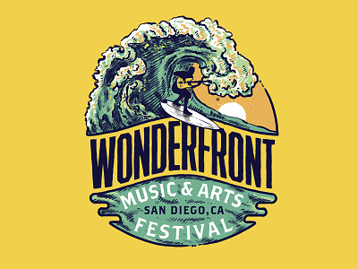Wonderfront apparel beach california doublestruck designs graphic design illustration merch music surfing