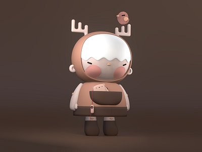 Koni 3d 3d art blender cute deer girl illustration kawaii modeling sweet