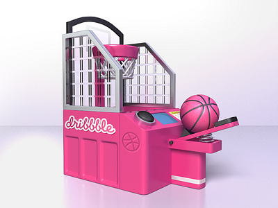 Dribbble Shooting Machine 3d basketball dribbble hoop invite launch machine mini pink shooting thank you thanks