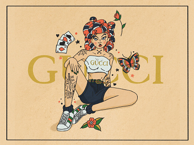 Medusa Pinup Girl gucci illustration medusa pinup sailor jerry snakes tattoo