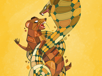 Fight Night fight geometric geometry illustration mongoose muti snake twist vector