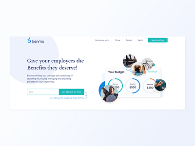 Benme Landing page design ui ux web