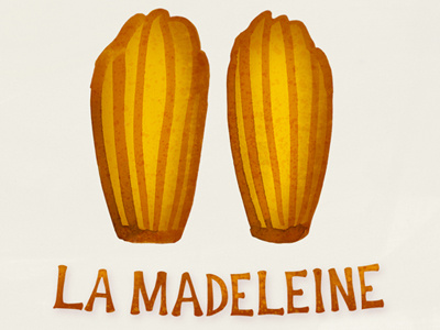 Working on illustration and type food french illustration madeleine pastry type