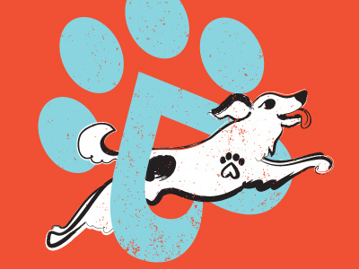 Dog on the Run dog illustration paw run spot vector