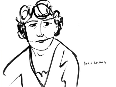 Portrait Practice author doris lessing illustration line pen