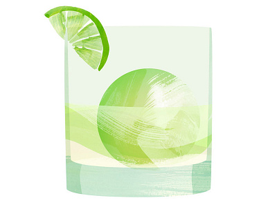 Gimlet alcohol classic cocktail gimlet glass illustration lime painterly