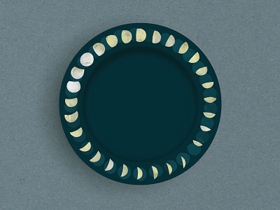 Surface Design Experiments 26/100 100daysofplates dinnerware homeware illustration moon pattern phase plate satellite space surface design the100dayproject