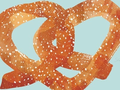 Soft Pretzel Close Up food illustration illustration pretzel