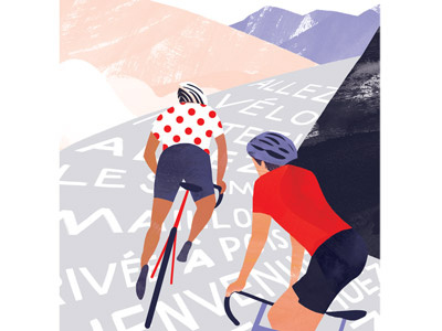 Mountain Chase . Series biking cycling mountain polka dot race sports tour de france