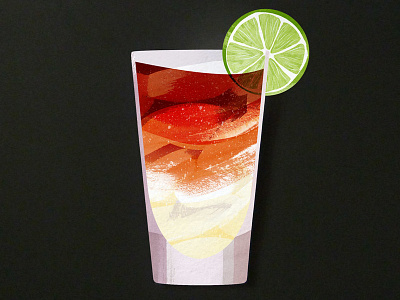 Dark + Stormy cocktail food illustration glass illustrated cocktail illustration lime rum the drink order