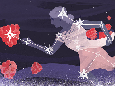 What does space taste like? constellation editorial food illustration illustration raspberries space